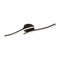 Led-deckenleuchte Iryna L: 55 Cm - Schwarz, Design, Kunststoff/Metall (55/12/6,5cm) - Luca Bessoni