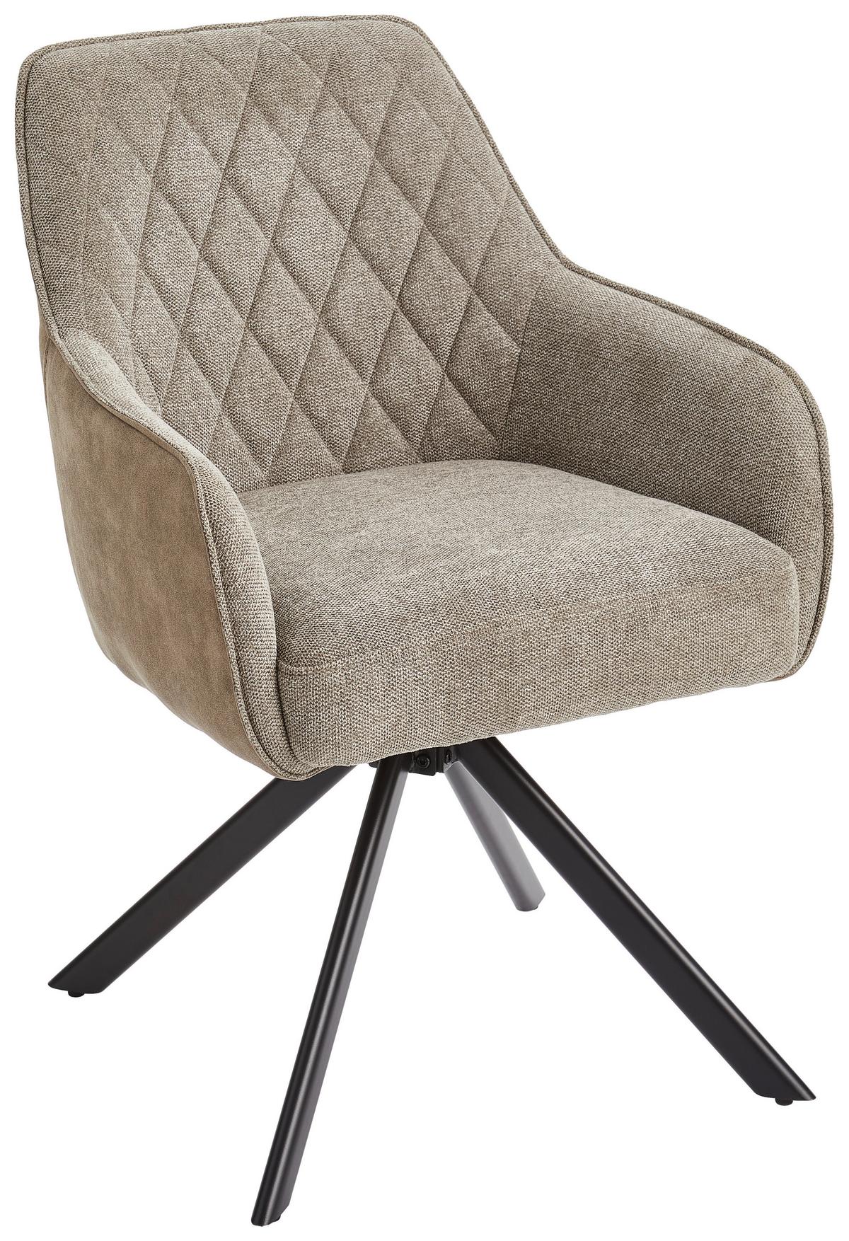 Armlehnstuhl Jule - Schwarz/Braun, MODERN, Holz/Textil (60/87/65cm) - Livetastic