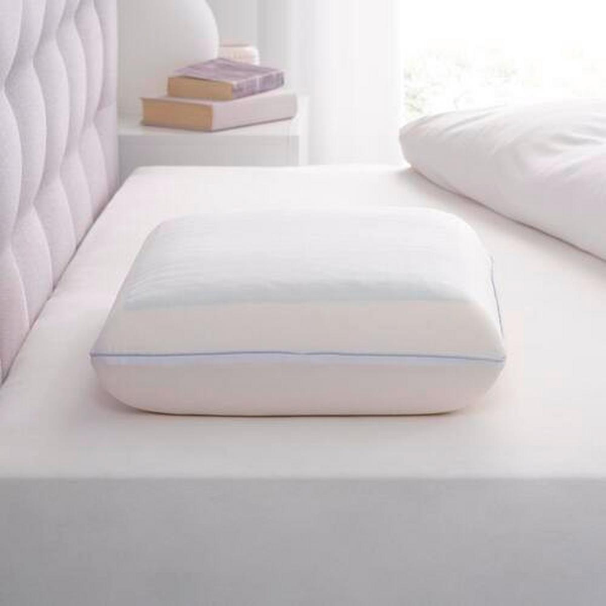 Šijový vankúš Cloud, 60/40/12cm - modrá/biela, textil (60/40/12cm) - Premium Living