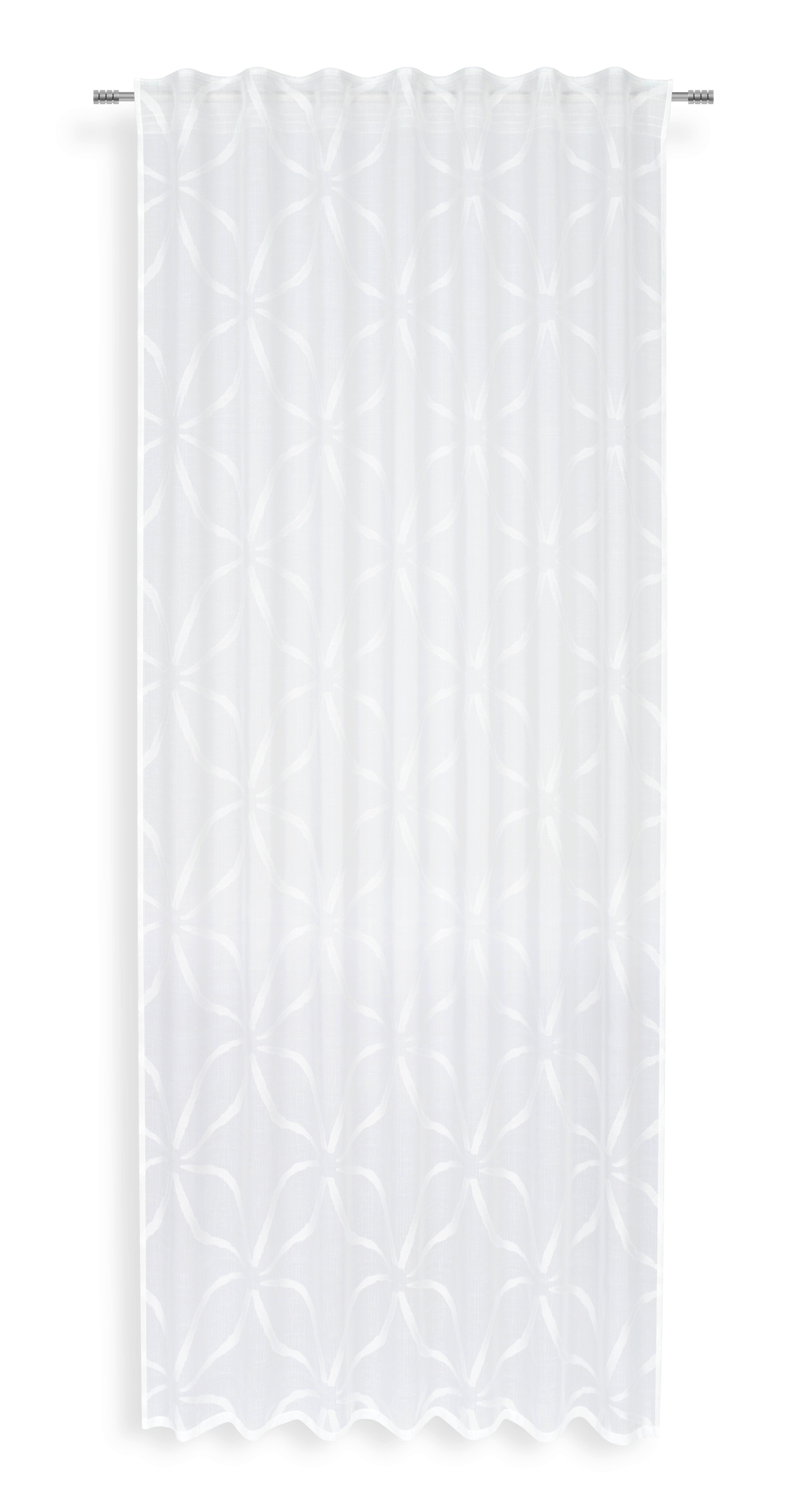 Készfüggöny Doris - Fehér, modern, Textil (140/245cm) - Luca Bessoni