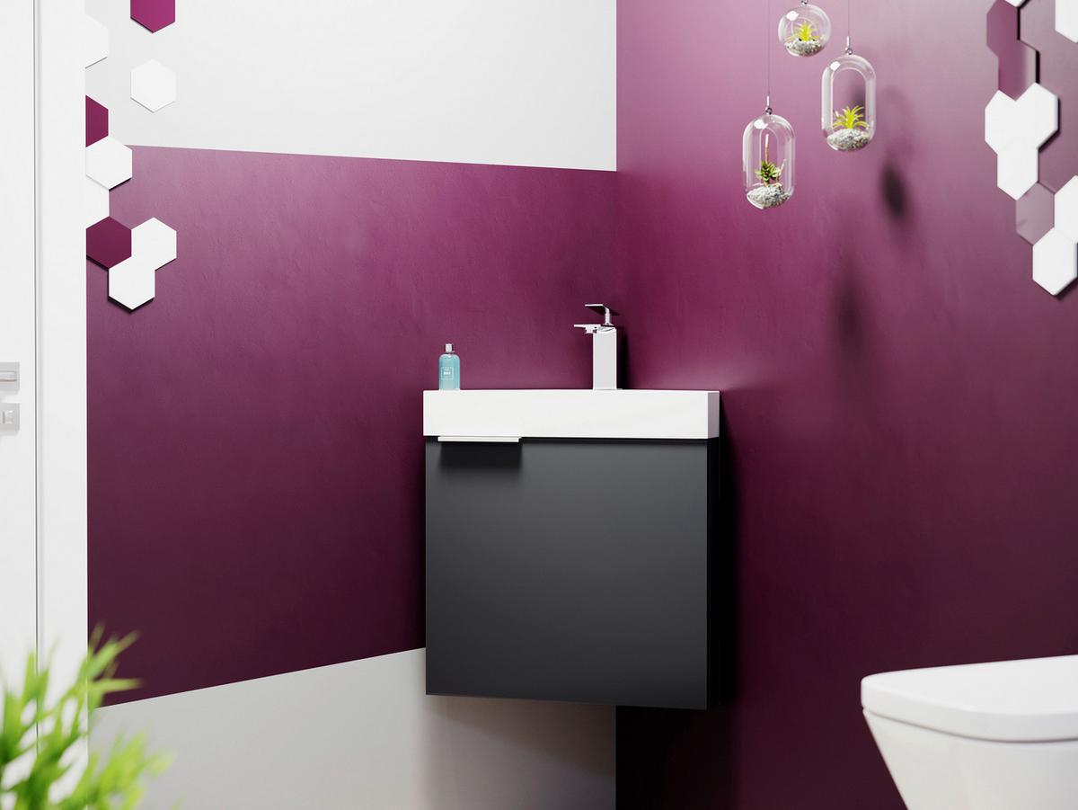 Gästebad Delta Graphitfarben B: 52,3 cm - Graphitfarben, MODERN, Holzwerkstoff/Stein (52,3cm) - MID.YOU