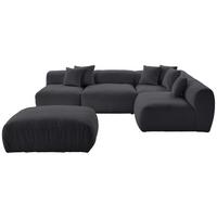 Ecksofa Bloom Dunkelgrau Teddystoff - Dunkelgrau, Trend, Textil (300/215cm) - Livetastic