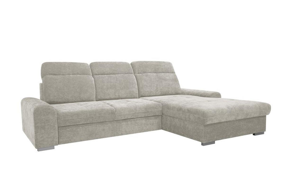 Rohová sedačka MALAGA, pravá, béžová žinylka - barvy chromu/béžová, Konvenční, kov/dřevo (286/203cm) - Ondega