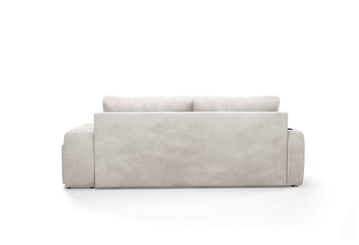 Schlafsofa Ines Creme B: 258cm - Creme/Schwarz, Design, Textil (258/98/95cm) - Livetastic