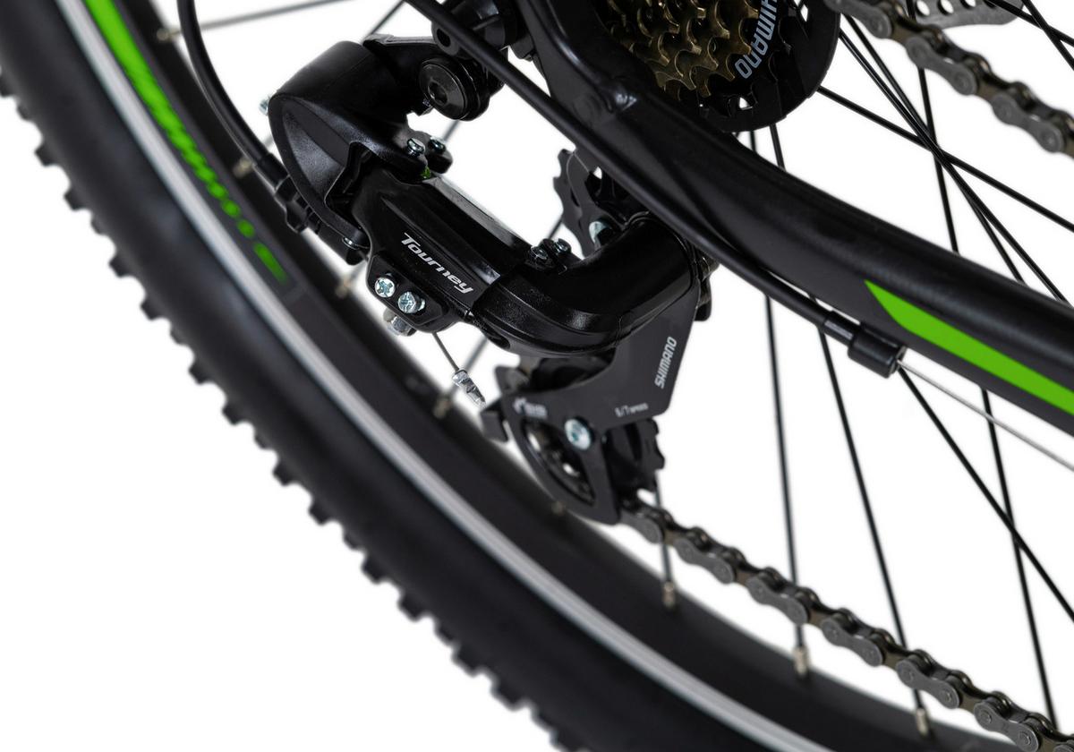 Mountainbike Hardtail 27,5 Zoll Hard Morzine 21 Gänge - Schwarz/Grün, Basics, Metall (139/76/21cm) - KS Cycling