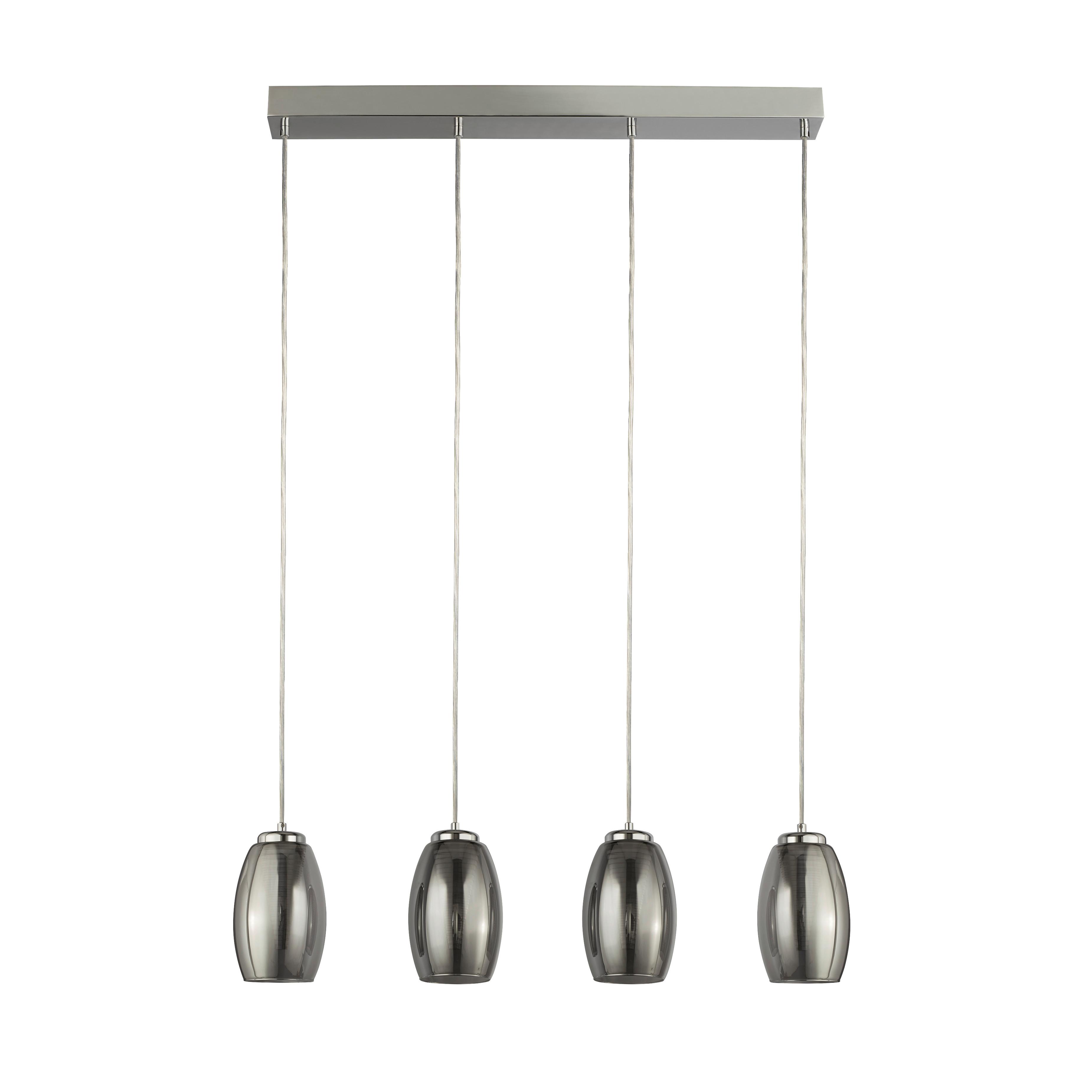 LED-Hängeleuchte Cyclone Chromfarben B: 75,5 cm - Chromfarben, Design, Glas/Metall (75,5/11,5/150cm)