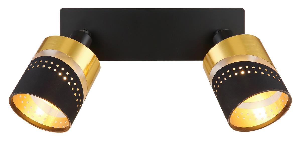 Strahler 54046-2 - Goldfarben/Schwarz, Basics, Kunststoff/Textil (25/9/20,5cm) - Globo