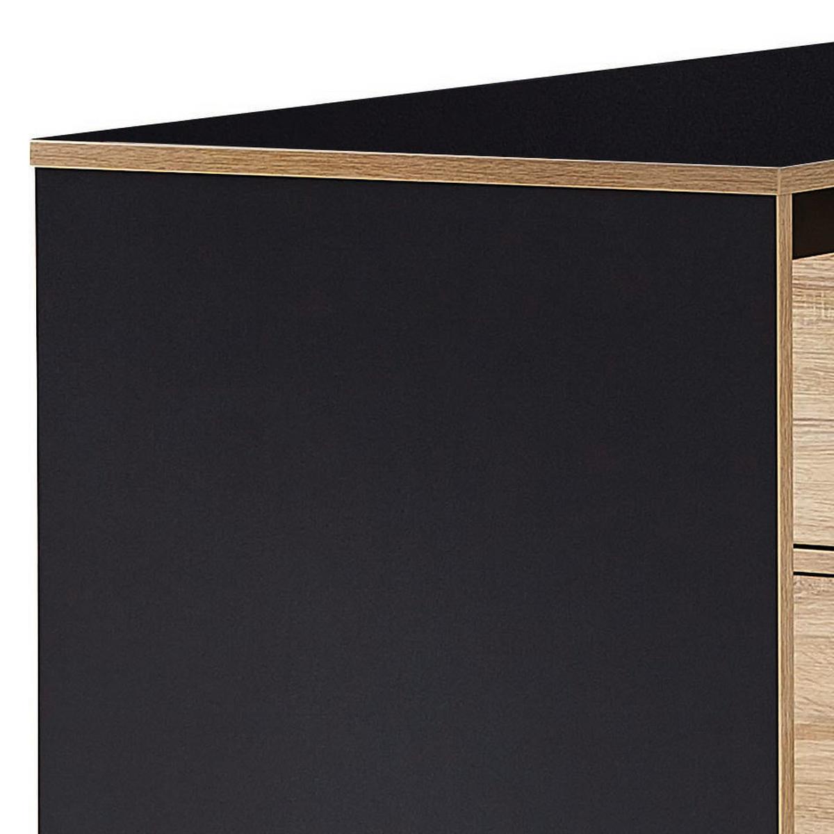 Eckschreibtisch mit Stauraum B 120 H 76 cm Slide, Anthrazit - Anthrazit/Sonoma Eiche, Design, Holzwerkstoff (120/120/76cm) - Germania