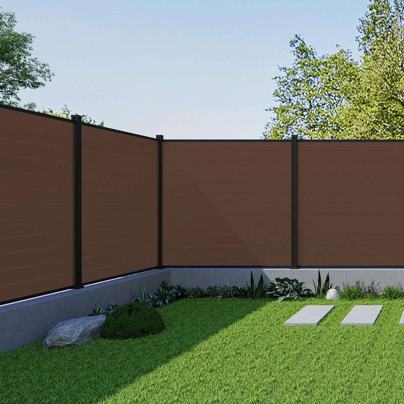 Sichtschutz Helios - Braun, MODERN, Holzwerkstoff/Kunststoff (180/180/21cm) - Beldano