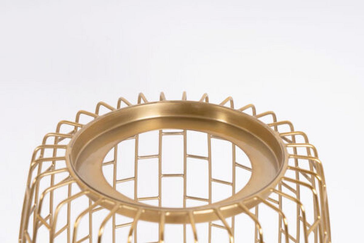 STOJAN NA SVIEČKU BLISS - zlatá, Design, kov/sklo (28/73/28cm)