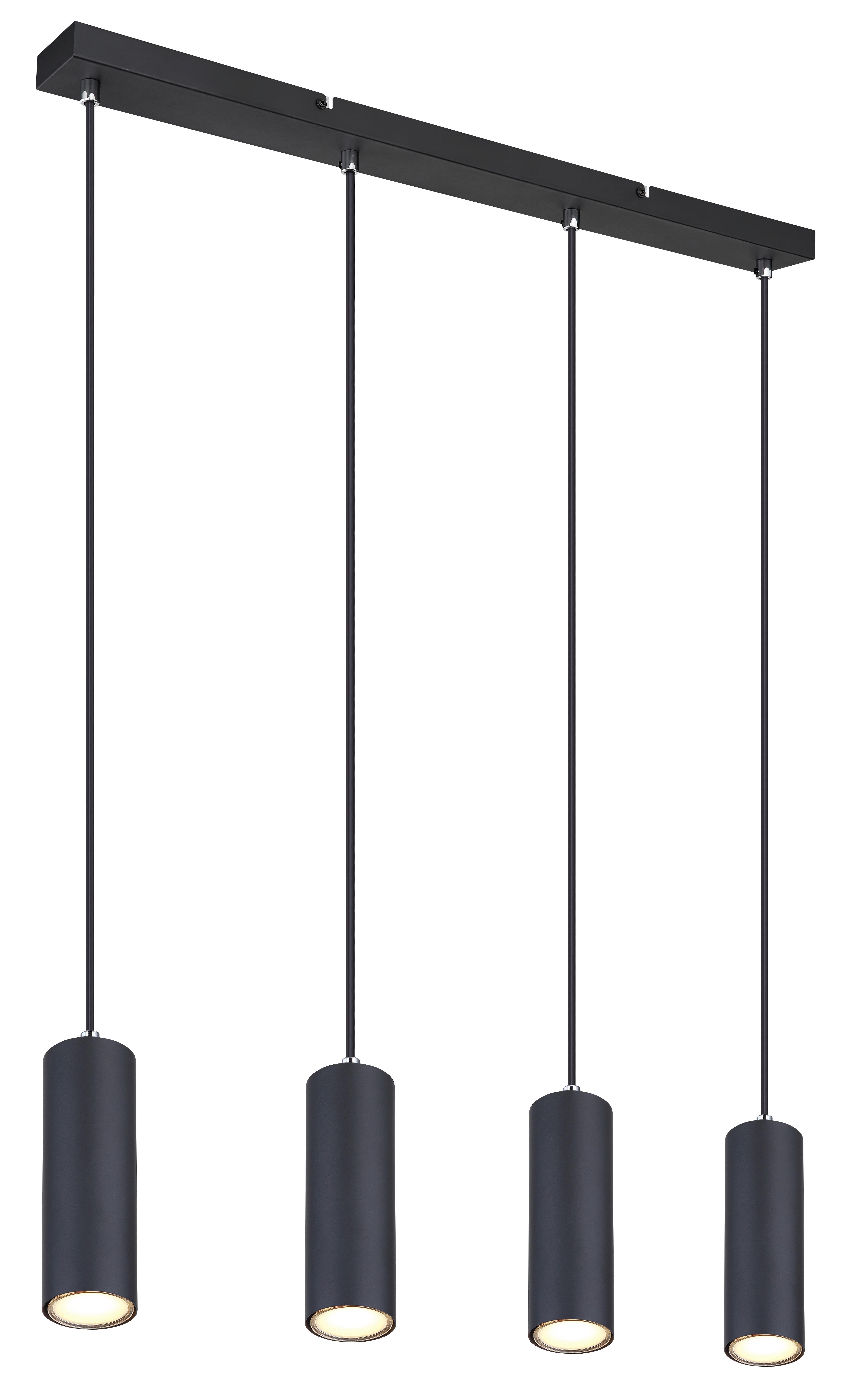 HÄNGELEUCHTE 57911-4HB - Schwarz, Design, Metall (65/6/120cm) - Globo