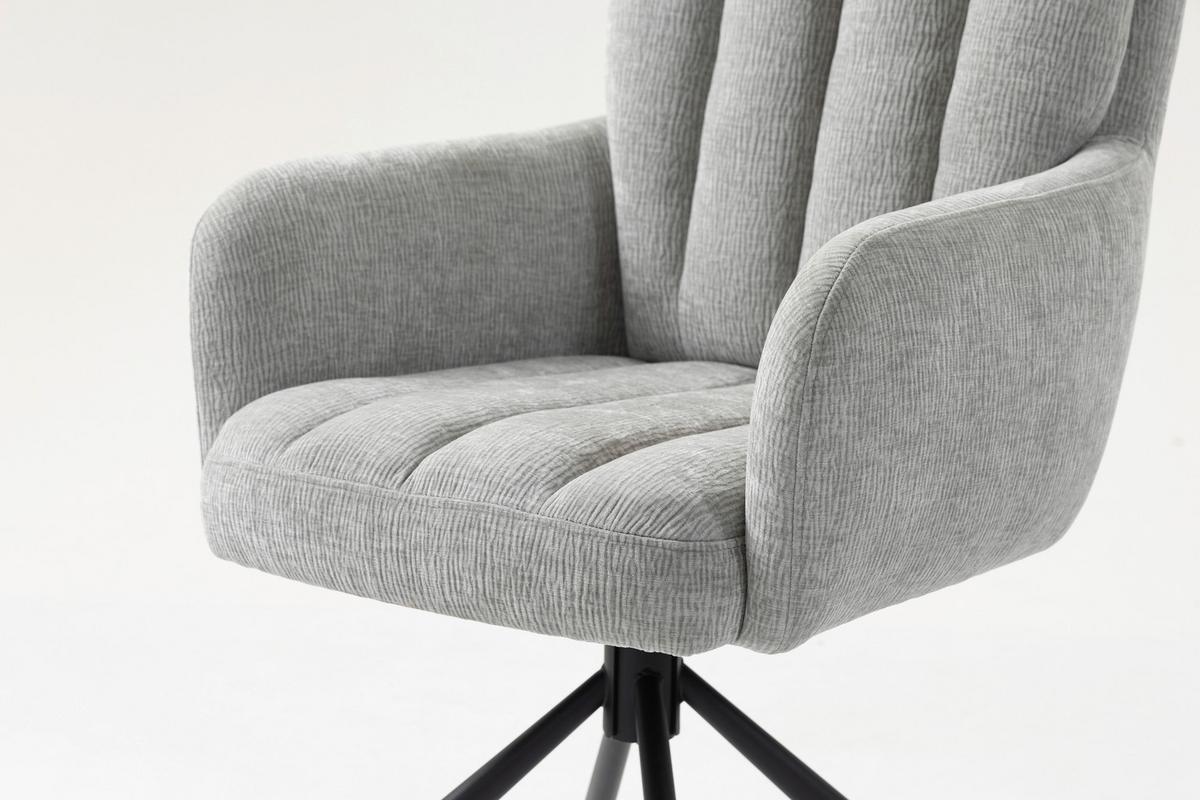 OTOČNÁ STOLIČKA CHARLOTTE -TREND- - čierna/svetlosivá, Modern, kov/textil (61/96/67cm) - Mömax