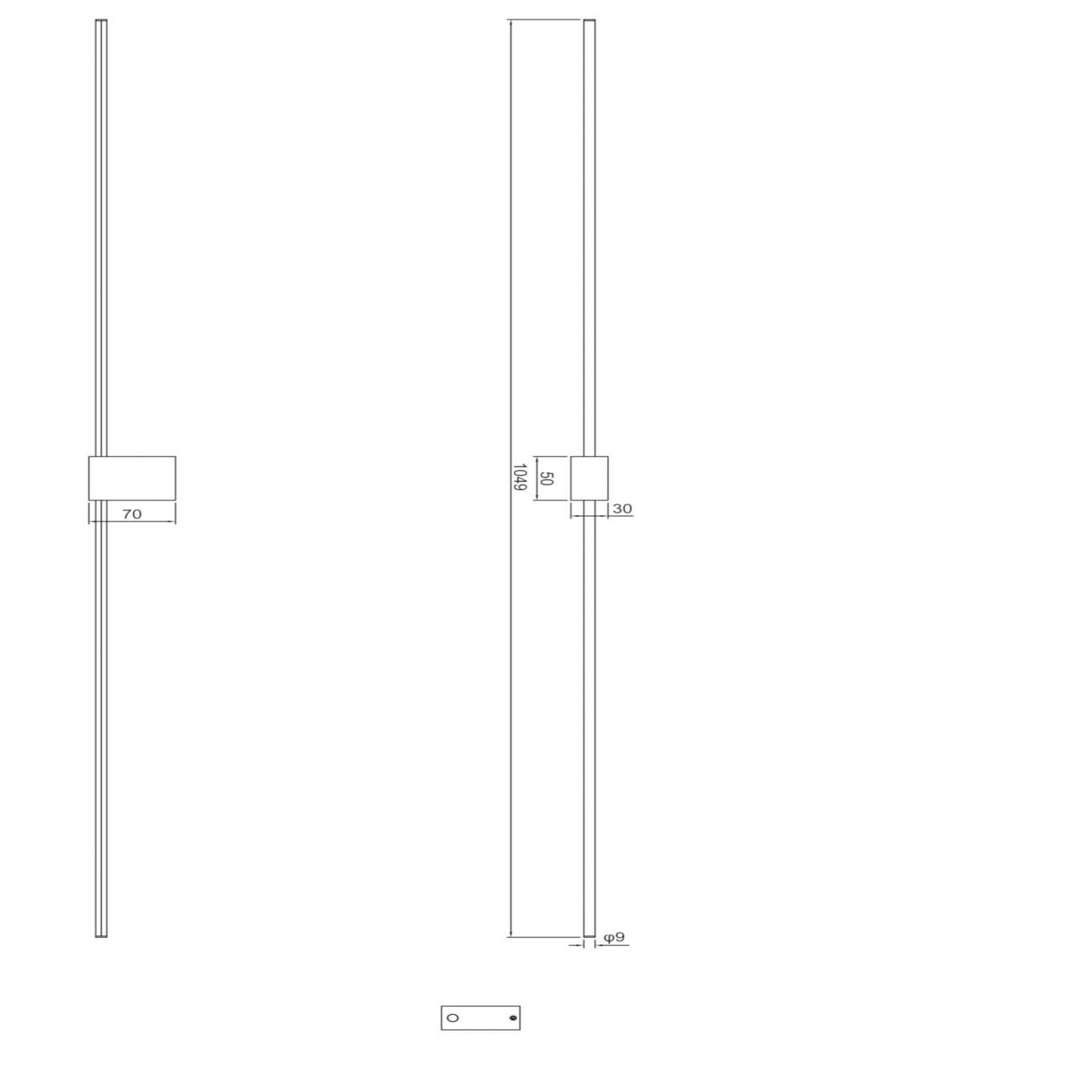 Wandleuchte Pars - Goldfarben/Schwarz, Basics, Metall (7/3/104,9cm) - MAYTONI
