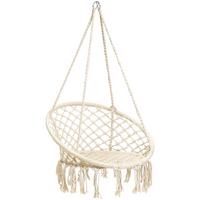 Hängesessel Barbuda Weiß mit Kissen - Weiß, Basics, Kunststoff/Textil (60/125/80cm)