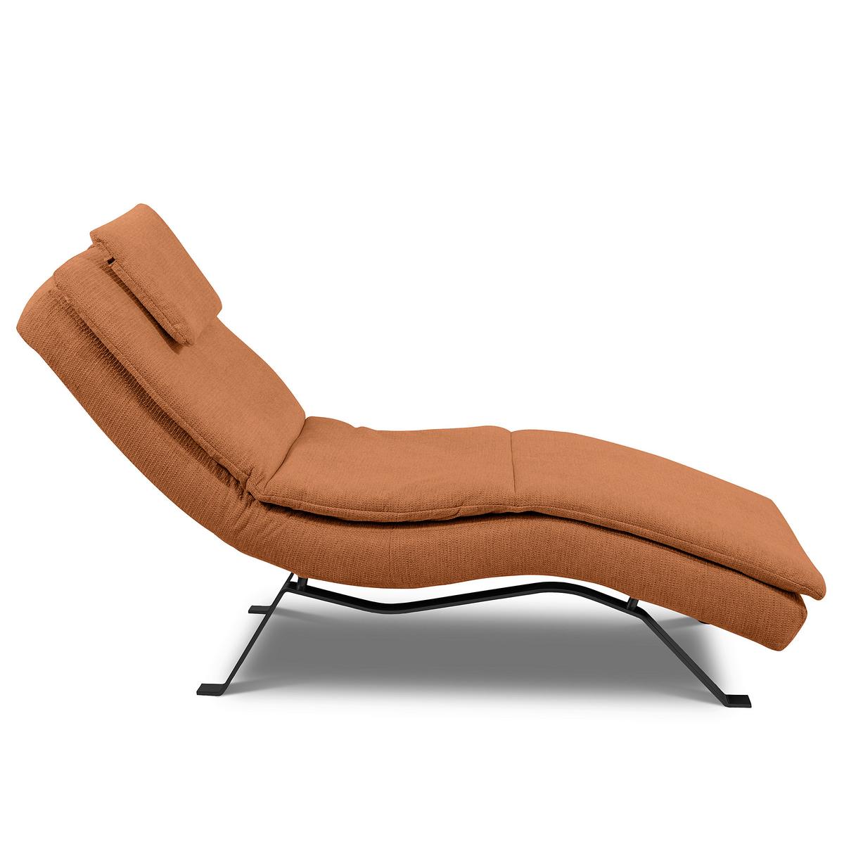 RELAXLIEGE Rostfarben, B: 65 cm - Rostfarben/Schwarz, Design, Leder (65/95/171cm) - Celina Home