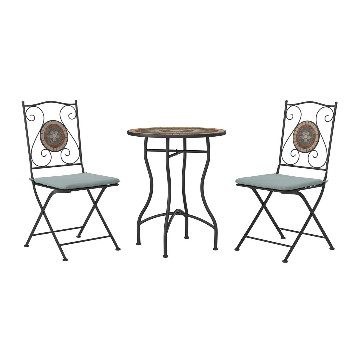 SADA NA BALKON DUBROVNIK - černá/zelená, Romantický / Rustikální, kov/textil (60/71/60cm) - Mömax