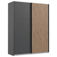 Schwebetürenschrank B: 200 cm Andorra Eiche/Graphitfarben - Eichefarben/Graphitfarben, KONVENTIONELL, Holzwerkstoff (200/218/65cm) - MID.YOU