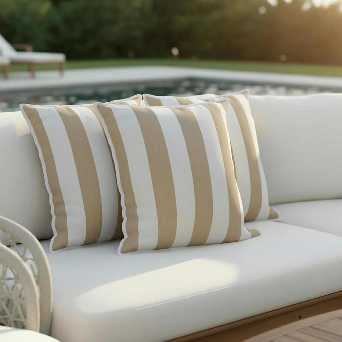 VENKOVNÍ POLŠTÁŘ MAGDA - krémová, Moderní, textil (45/8/45cm) - Bessagi Garden