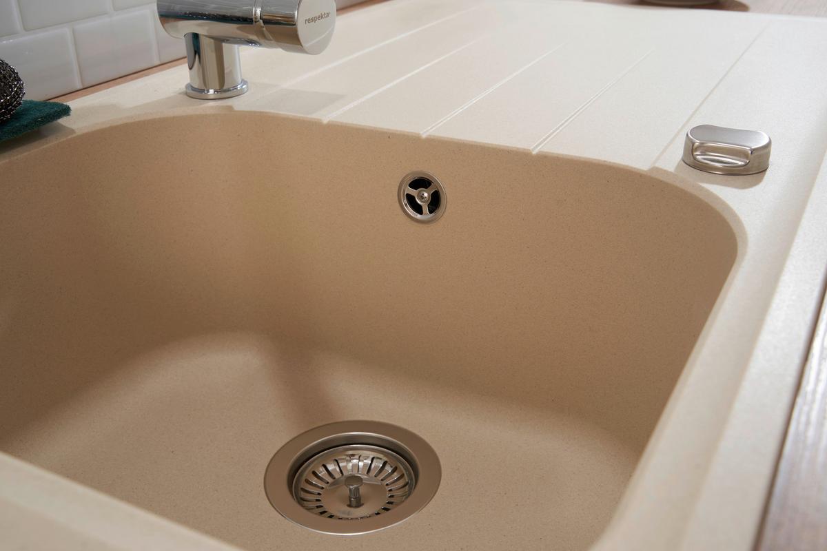 Spüle Respekta Granitspüle - Beige, Trend, Stein (86/20,9/50cm) - Respekta