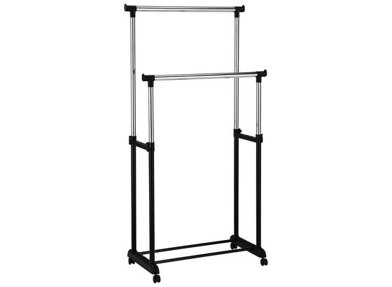 Posuvný Stojan Na Odev Naomi 4 - čierna/chrómová, Moderný, kov/plast (84/94-168/44cm) Posuvný Stojan Na Odev Naomi 4 - čierna/chrómová, Moderný, kov/plast (84/94-168/44cm)