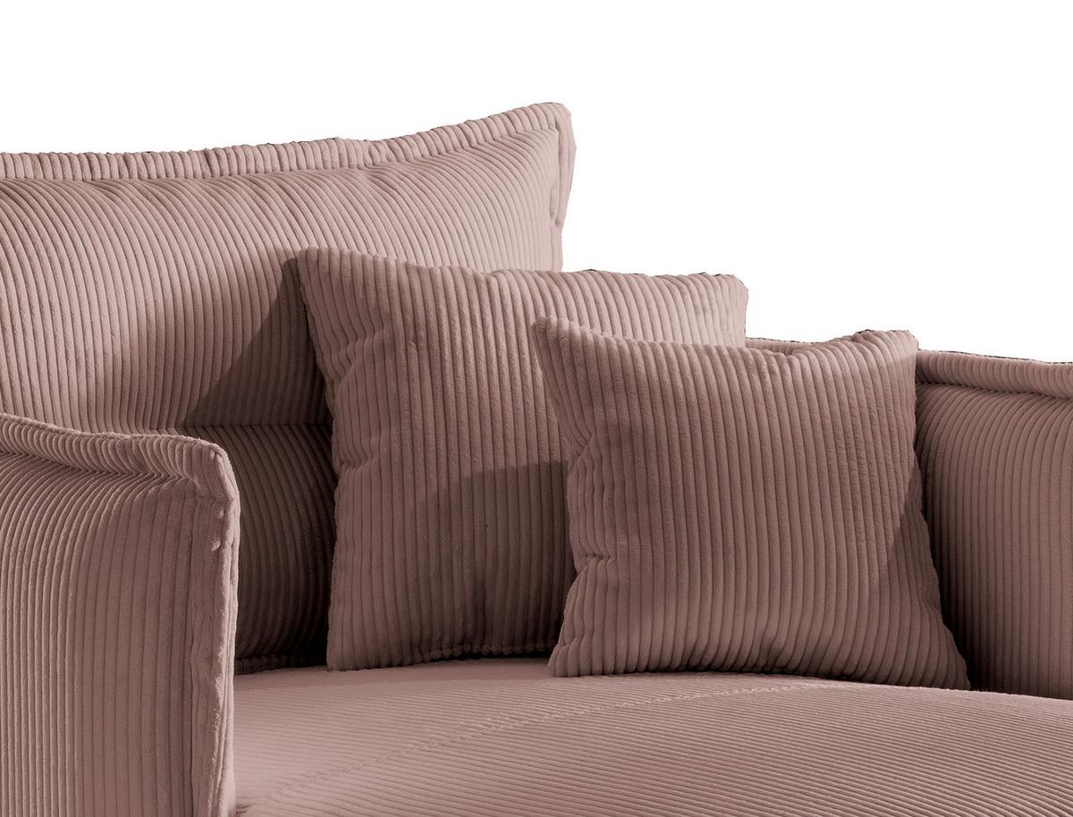 XXL-Sessel Lava Rosa B: 111 cm - Schwarz/Rosa, MODERN, Textil (111/101/167cm) - Livetastic