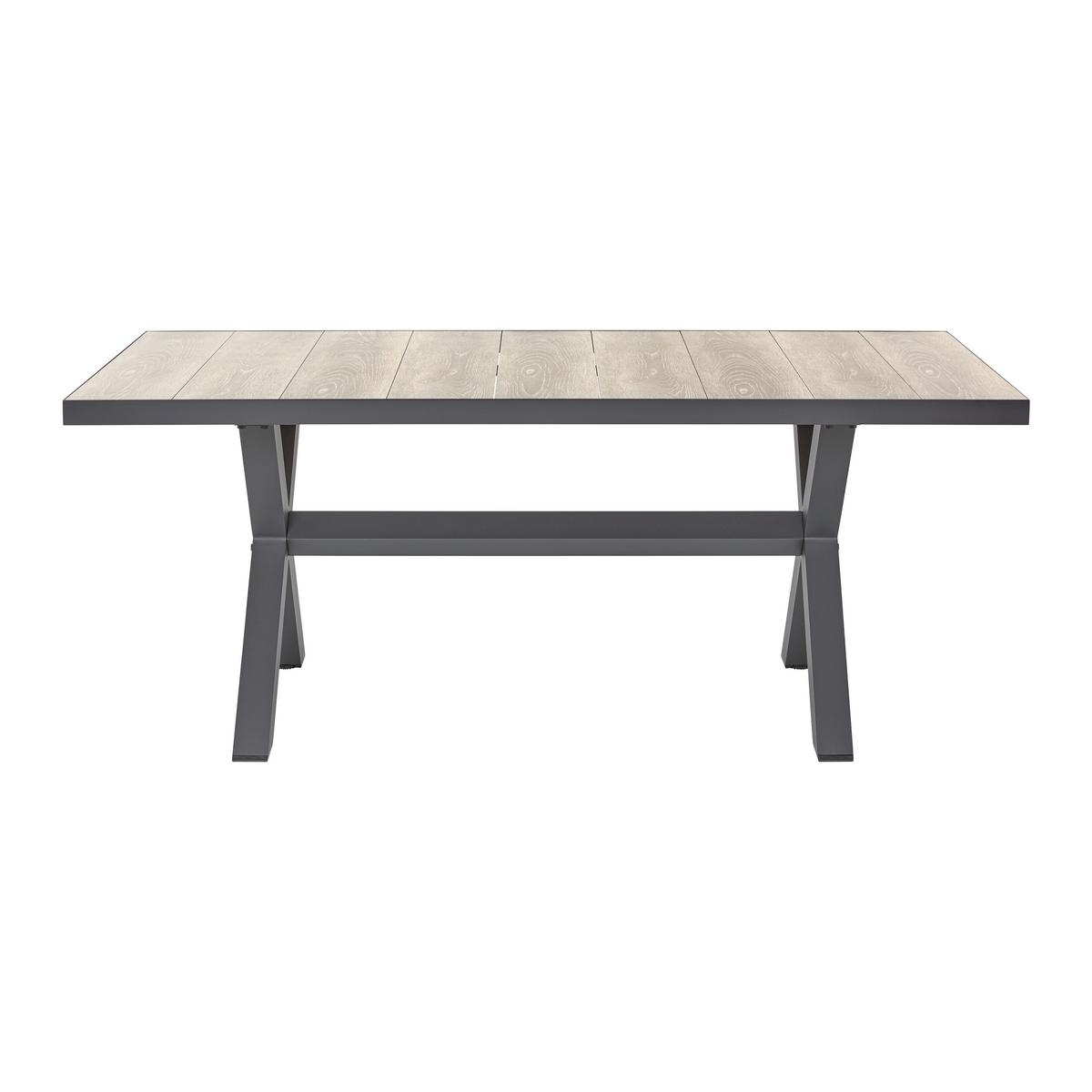 Záhradný stôl FLEUR - farba duba/tmavosivá, Modern, kov/keramika (180/75/90,5cm) - Bessagi Garden