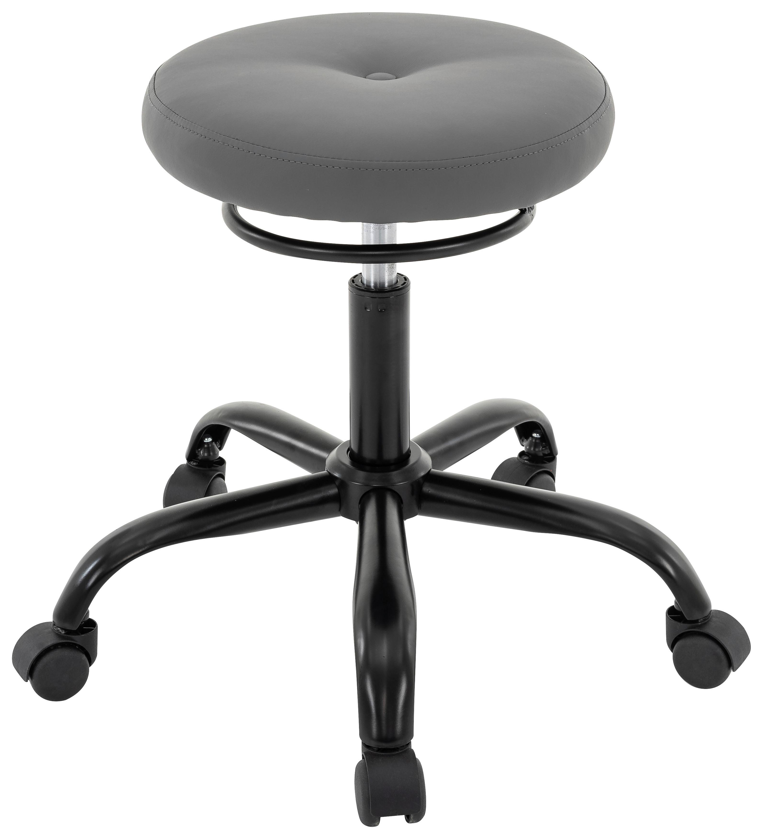 Hocker Klaus Grau/Schwarz B: 35 cm - Schwarz/Grau, MODERN, Textil/Metall (35/58/35cm)