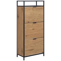 Schuhschrank Seaford 0000107915 - Wildeiche/Eichefarben, Design, Papier/Holzwerkstoff (56/129/30cm) - Livetastic