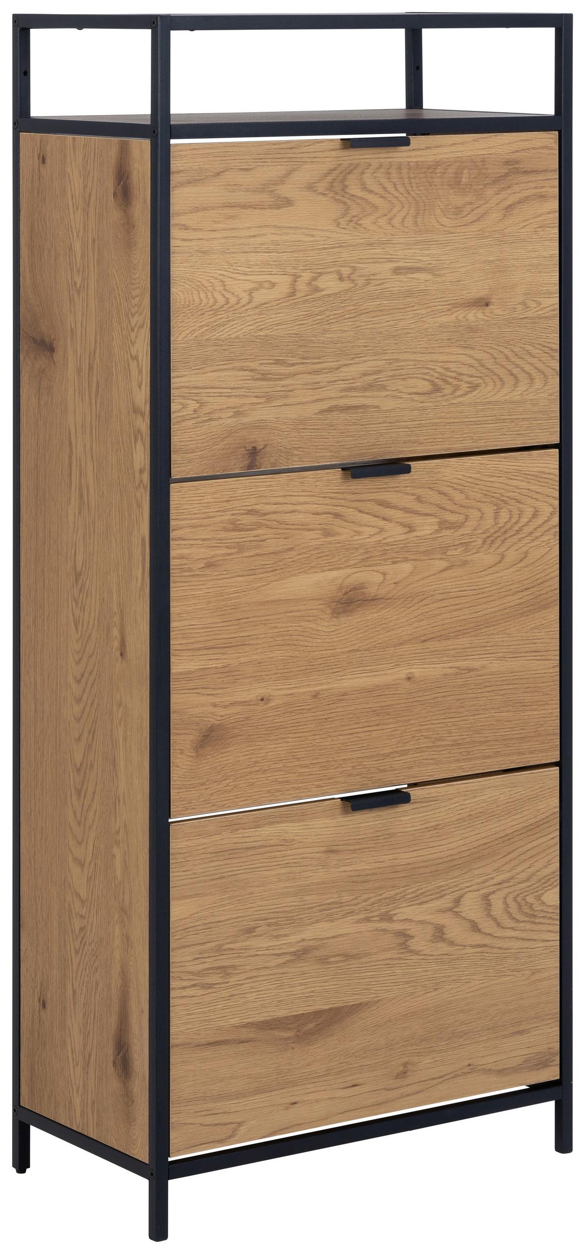 Schuhschrank Seaford 0000107915 - Wildeiche/Eichefarben, Design, Papier/Holzwerkstoff (56/129/30cm) - Livetastic