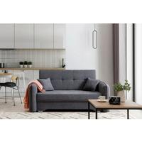 Schlafsofa Laine Grau, B: 155 cm - Silberfarben/Grau, Design, Textil (155/105/75cm) - MID.YOU