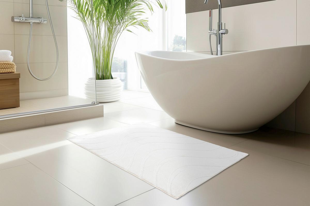 Badematte Ocean Touch Weiß - Basics (50/90cm) - Kayoom