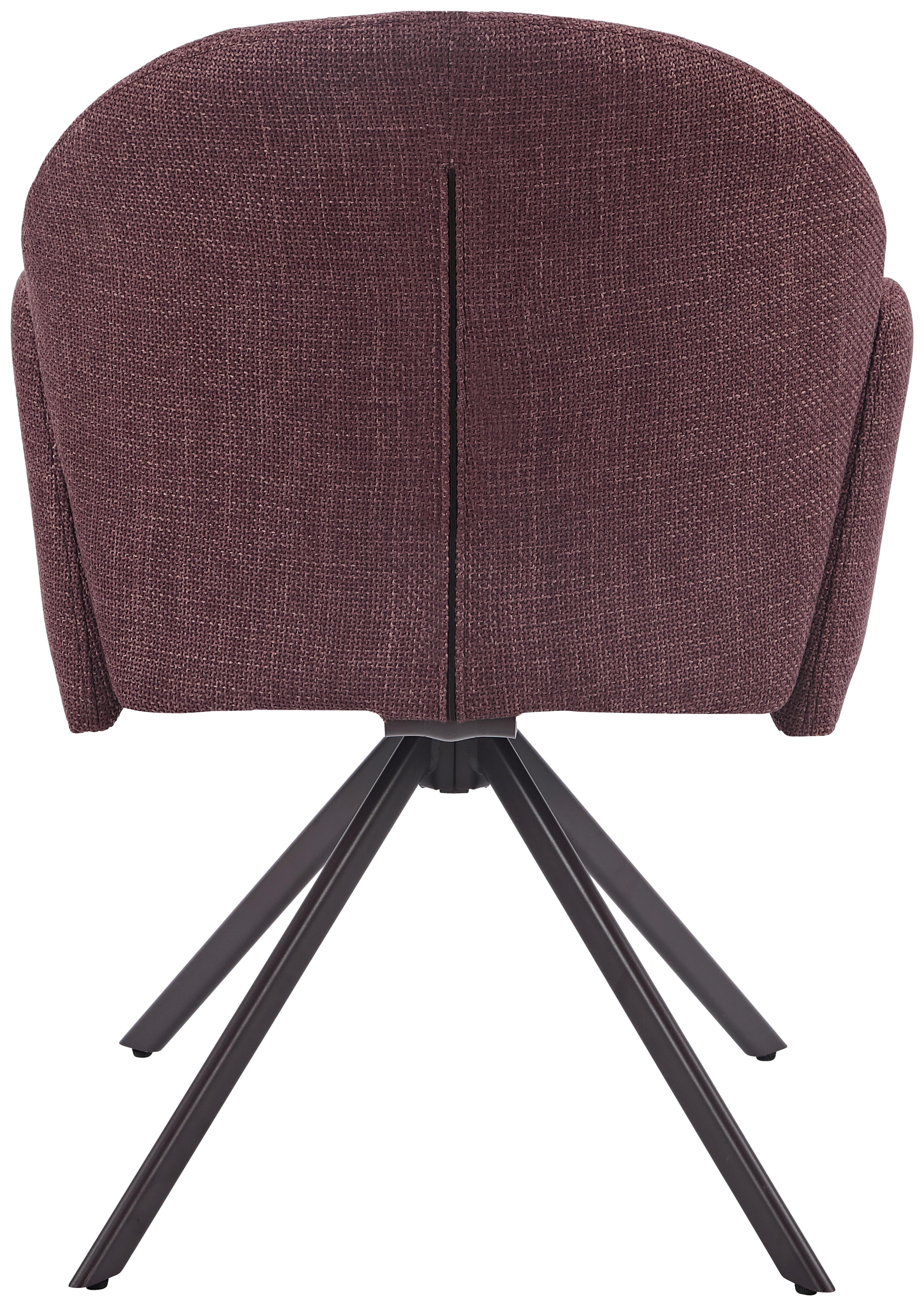 Armlehnstuhl Holly drehbar Webstoff Lila, B: 56,5 cm - Lila, MODERN, Textil/Metall (56,5/61/84cm)