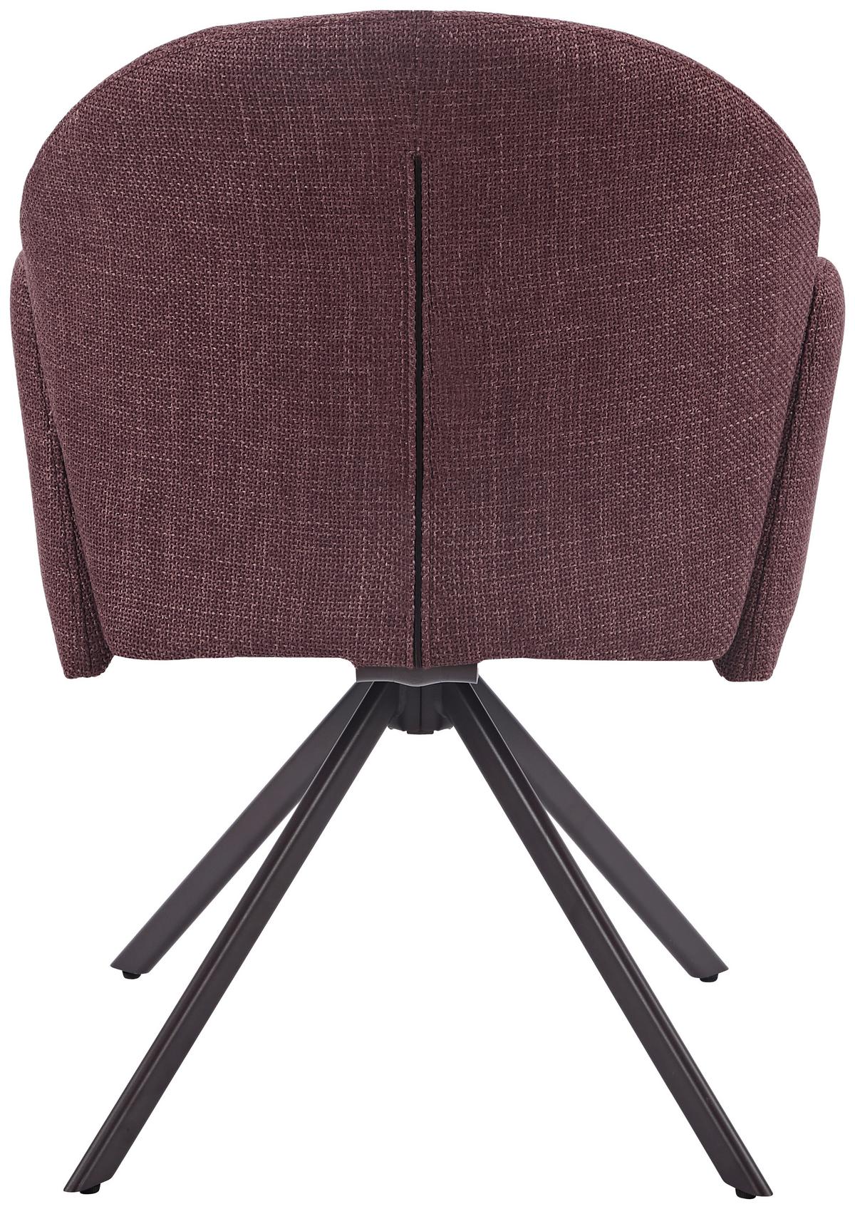Armlehnstuhl Holly drehbar Webstoff Lila, B: 56,5 cm - Lila, MODERN, Textil/Metall (56,5/61/84cm)