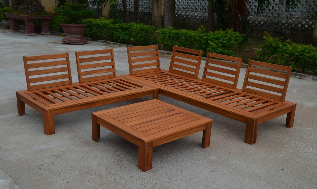 Loungegarnitur Granada Aus Holz mit Kissen - Grau/Akaziefarben, Basics, Holz/Textil (221/65/85cm) - Acamp