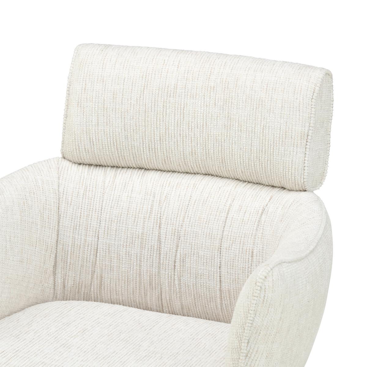 Armlehnstuhl Bathia Beige, Sitzfl. 360° drehbar - Edelstahlfarben/Beige, KONVENTIONELL, Textil/Metall (61/89/63cm) - Livetastic