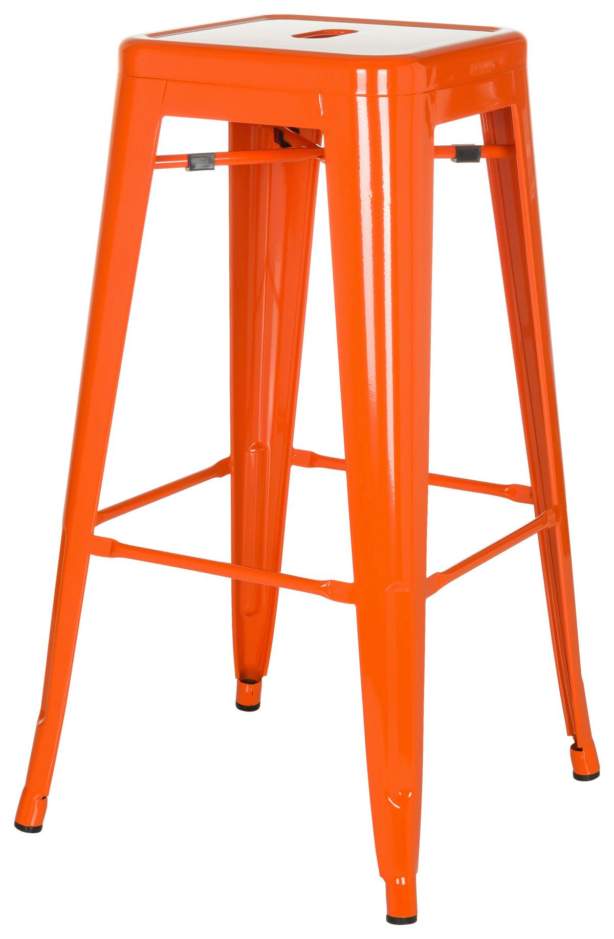 Barhocker Vantaggio High stapelbar Orange bis 150 kg - Orange, Basics, Metall (44/77/44cm) - MID.YOU
