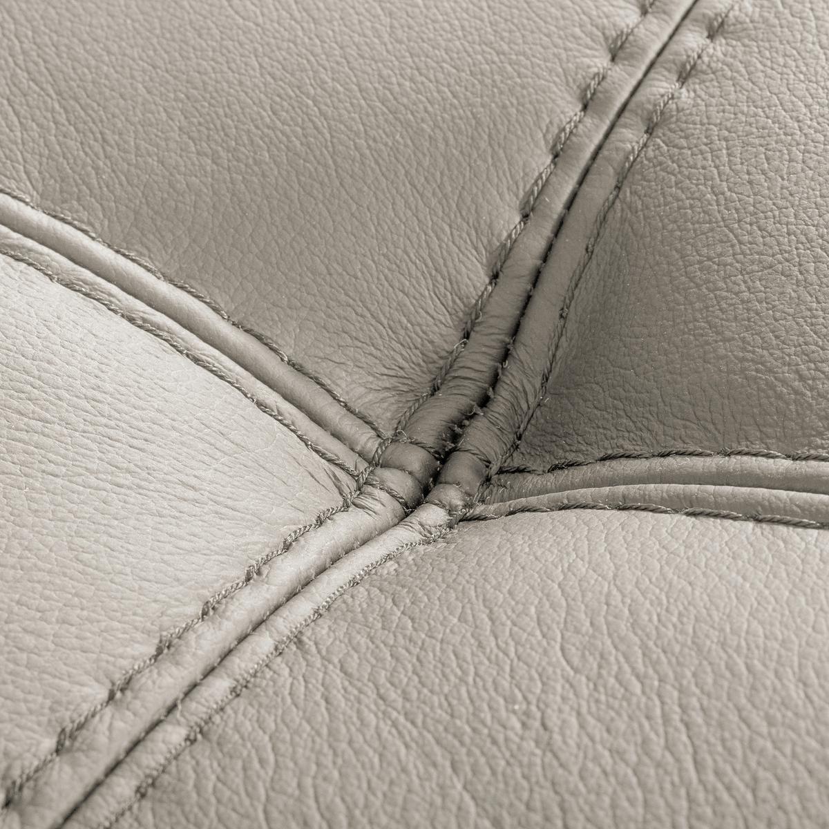 Ecksofa Torino Teilleder Platinfarben 173x247 - Platinfarben/Schwarz, Design, Leder/Textil (173/247cm) - Livetastic