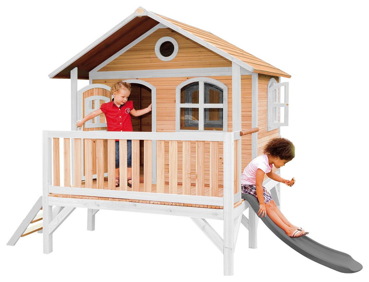 Spielhaus A030.040.81 - Rot/Braun, KONVENTIONELL, Holz/Kunststoff (349/233/212cm) - Ambia Garden