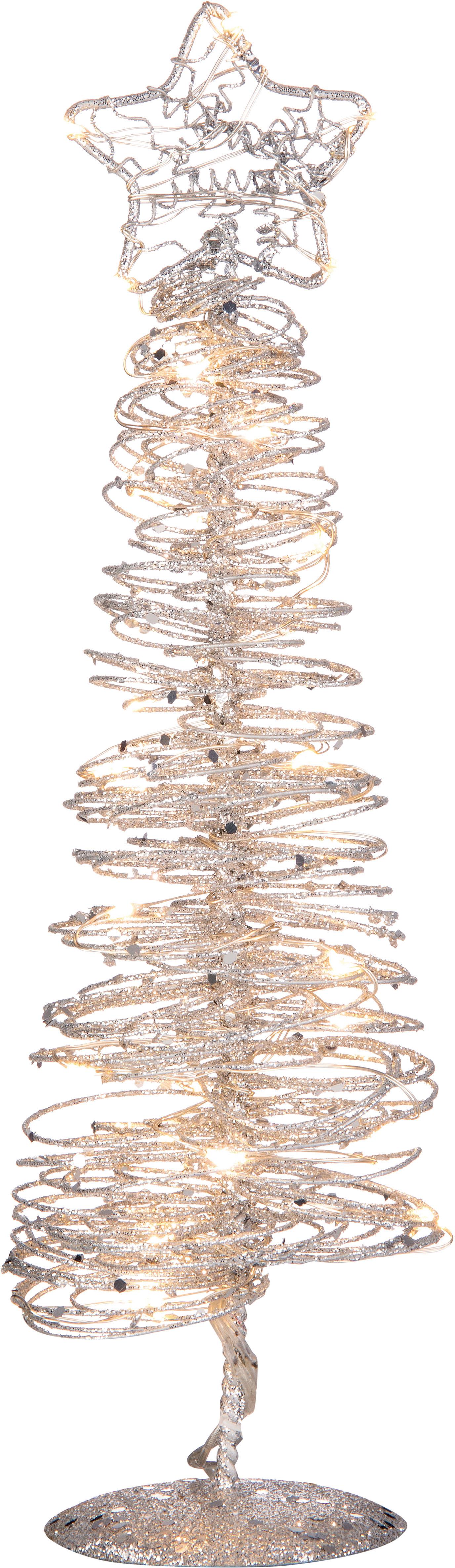 LED-Dekoleuchte Noelle Weihnachtsbaum Warmweiß - Silberfarben, ROMANTIK / LANDHAUS, Metall (8/25cm) - James Wood