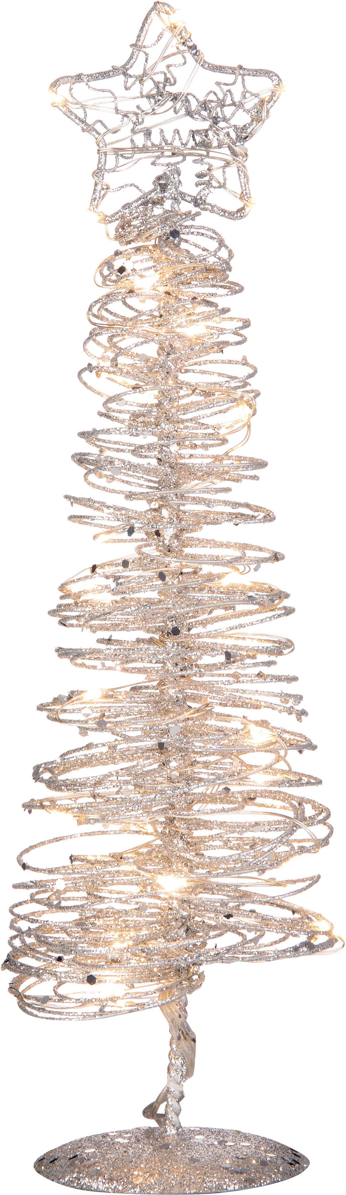 LED-Dekoleuchte Noelle Weihnachtsbaum Warmweiß - Silberfarben, ROMANTIK / LANDHAUS, Metall (8/25cm) - James Wood