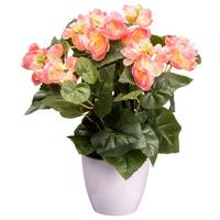 Kunstpflanze Blühpflanzen Rosa/Grün/Weiß, 35 cm - Rosa/Weiß, Design, Kunststoff (35cm) - P & B