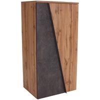 Félmagas Szekrény Venedig - tölgyfa/sötétszürke, Modern, faalapú anyag (77/134/37cm)