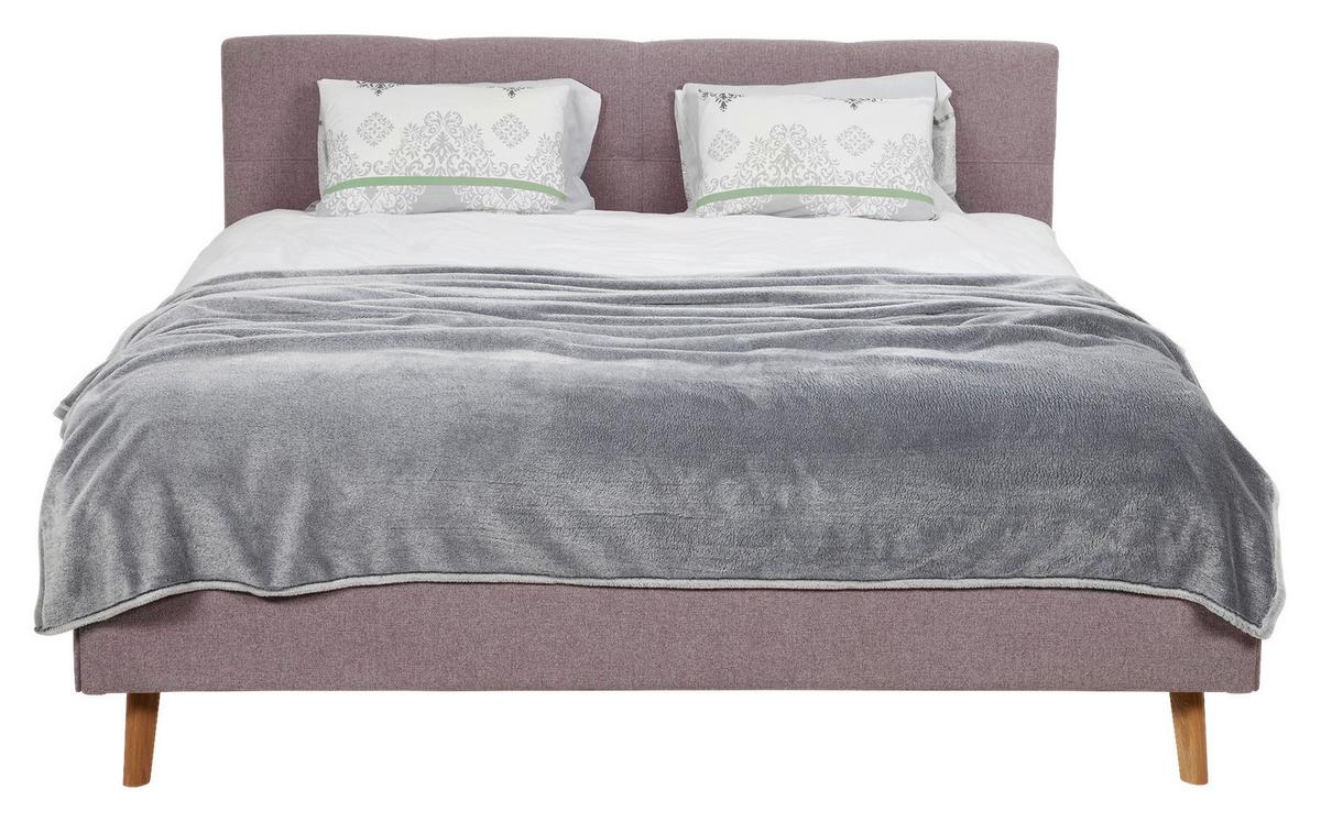 Polsterbett Rossva Lf: 200x200 Rosa - Hellrosa/Eichefarben, MODERN, Holz/Textil (200/200cm) - MID.YOU