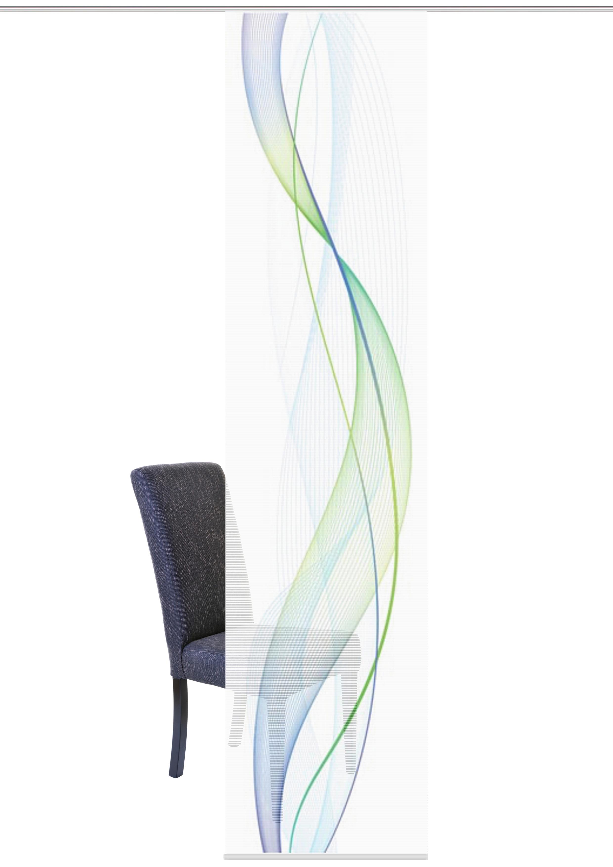 Flächenvorhang Grün Blau B: 60 Cm - Blau/Grün, Design, Textil (60/260cm)