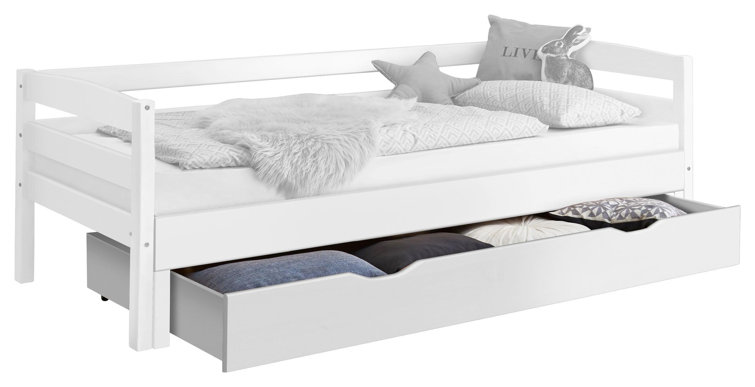 Bettschubkasten Emilia - Weiß, KONVENTIONELL, Holz/Kunststoff (195/19/94cm)