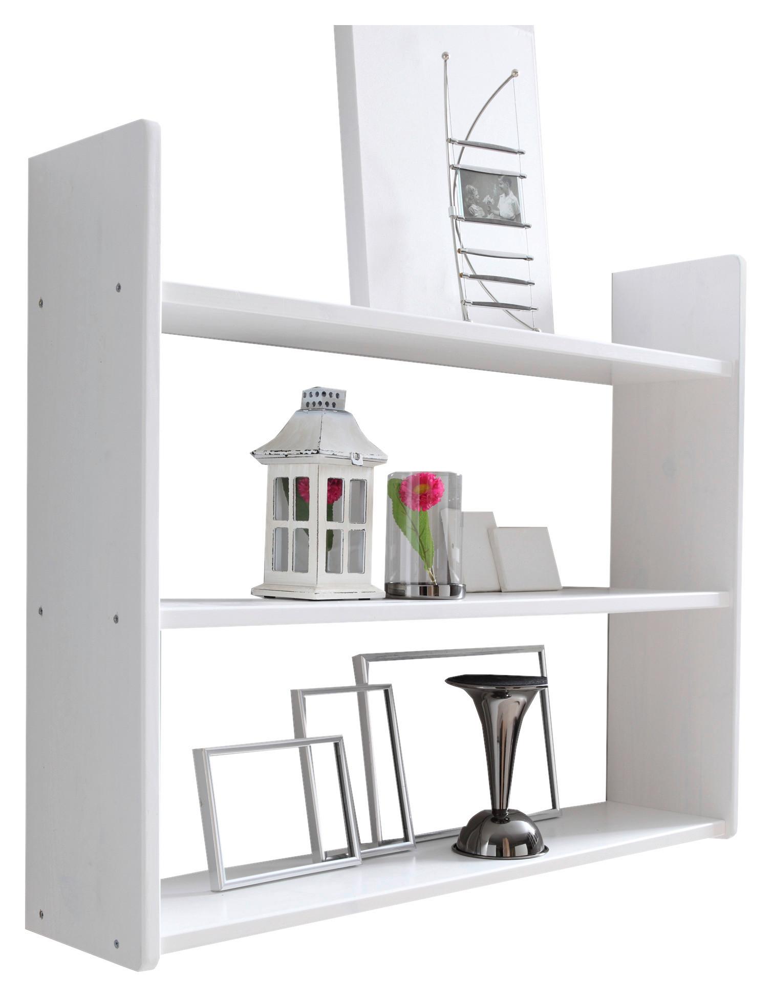 Regál na stěnu Mona bílý - bílá, Basics, dřevo (90/74/20cm) - MID.YOU