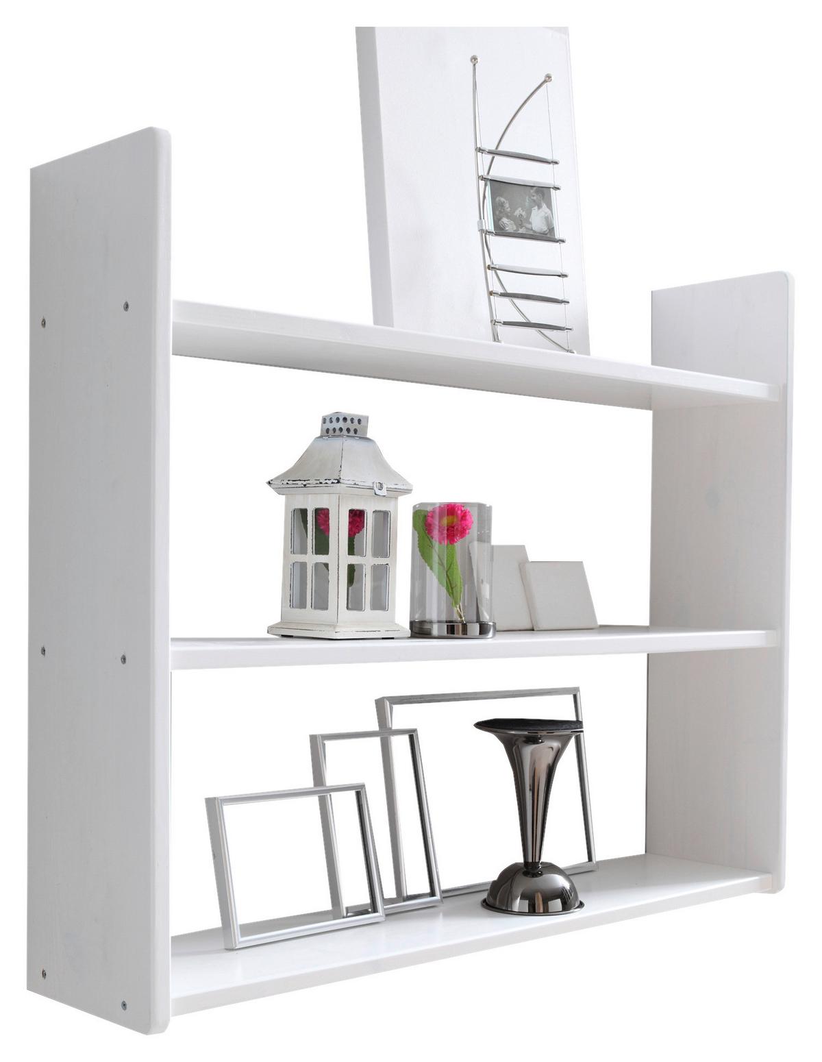 Regál na stenu Mona biely - biela, Basics, drevo (90/74/20cm) - MID.YOU