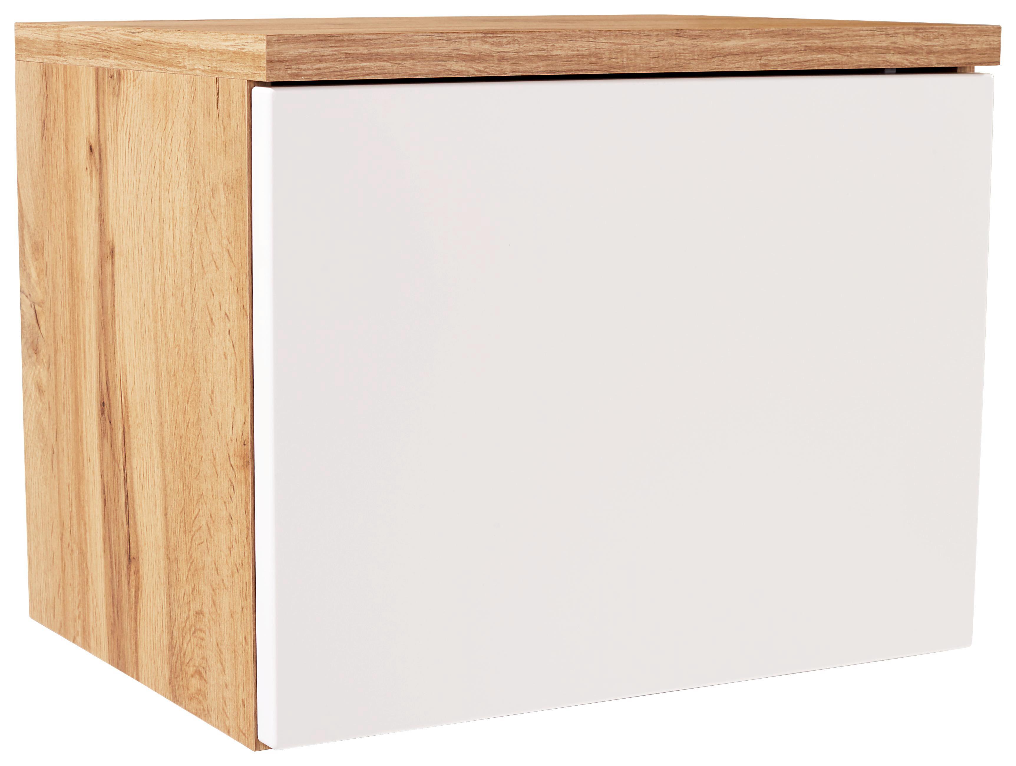 Aufsatzschrank Space B:55cm Weiß Matt/ Wotan Eiche Dekor - Eichefarben/Weiß, MODERN, Holzwerkstoff (55/40/35cm)