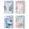 Geschenktasche Geburtstag Baby Karton 18x24 cm mit Tragegriff - Hellrosa/Weiß, Basics, Karton (18/24/8cm)