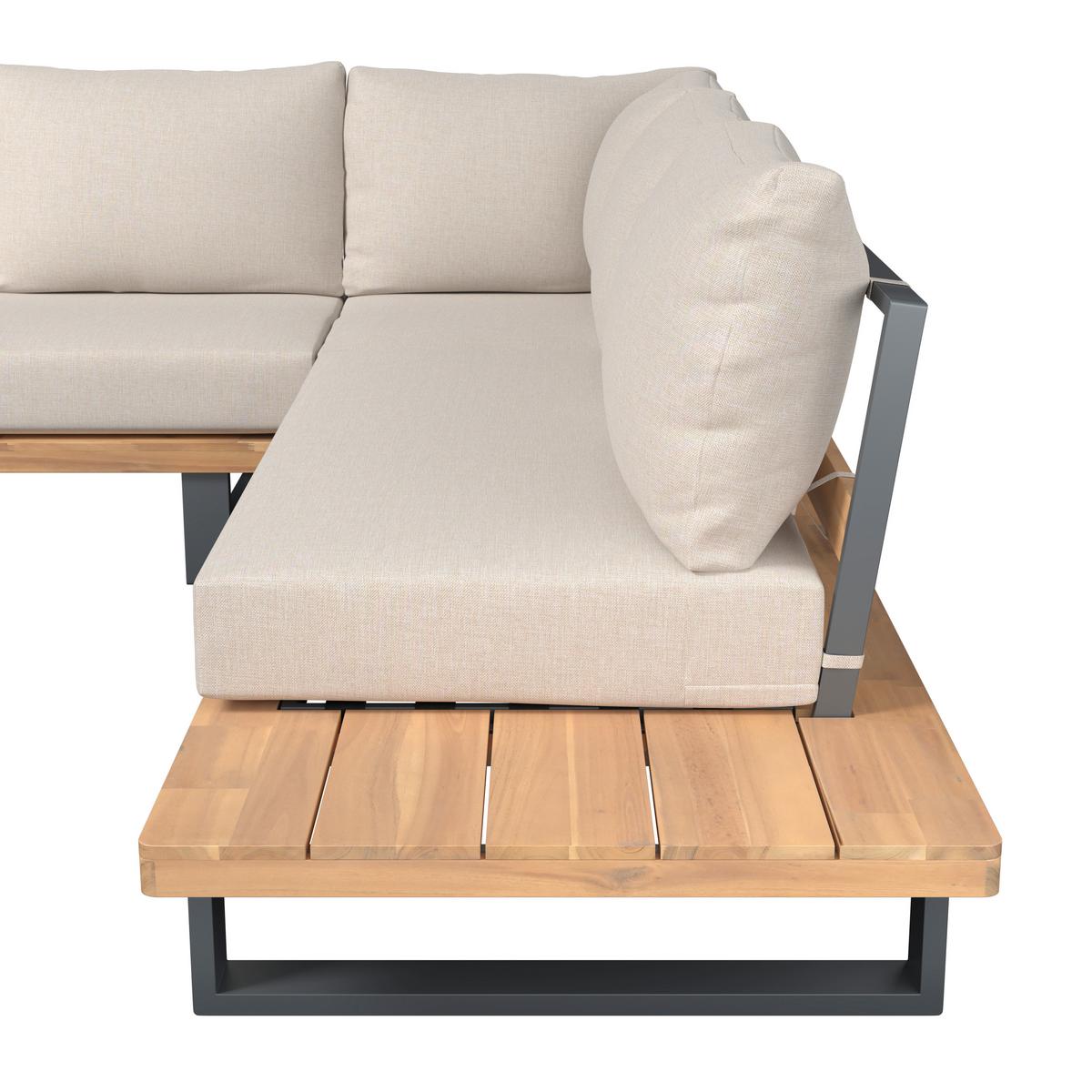 TERASOVÁ SEDACIA SÚPRAVA GABRIEL - farba akácie, Natur, kov/drevo - Mömax